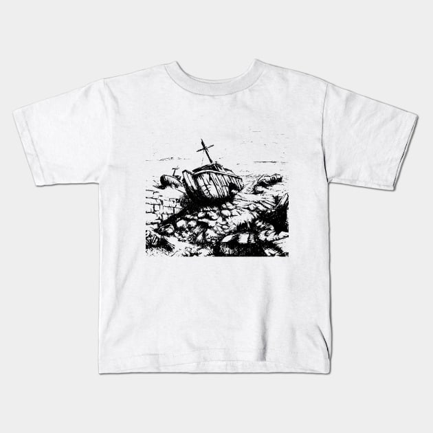 boa on a dune Kids T-Shirt by stephenignacio